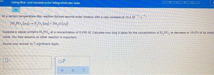 please show all calculations Using first and second-order Integrated rate laws At