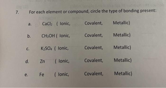 Could i have help with these problems?thanks in advance 7. For each