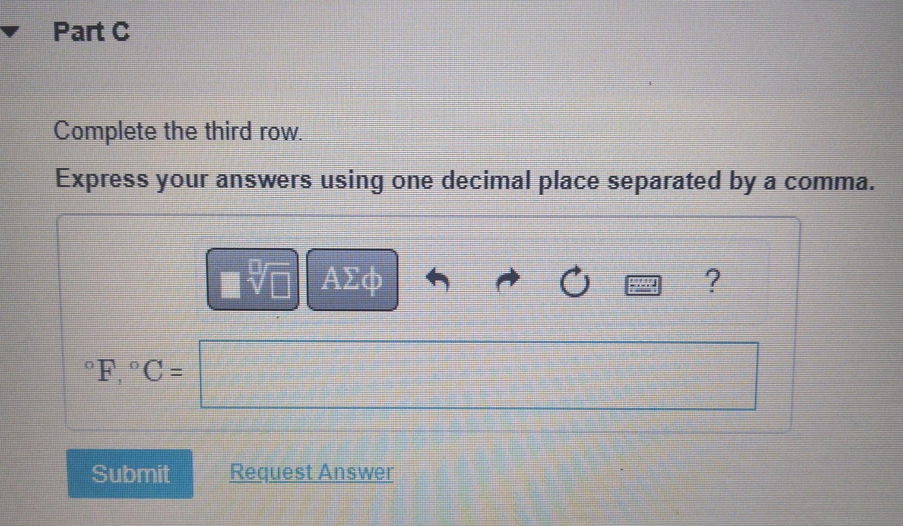 your answers using one decimal place separated by a comma