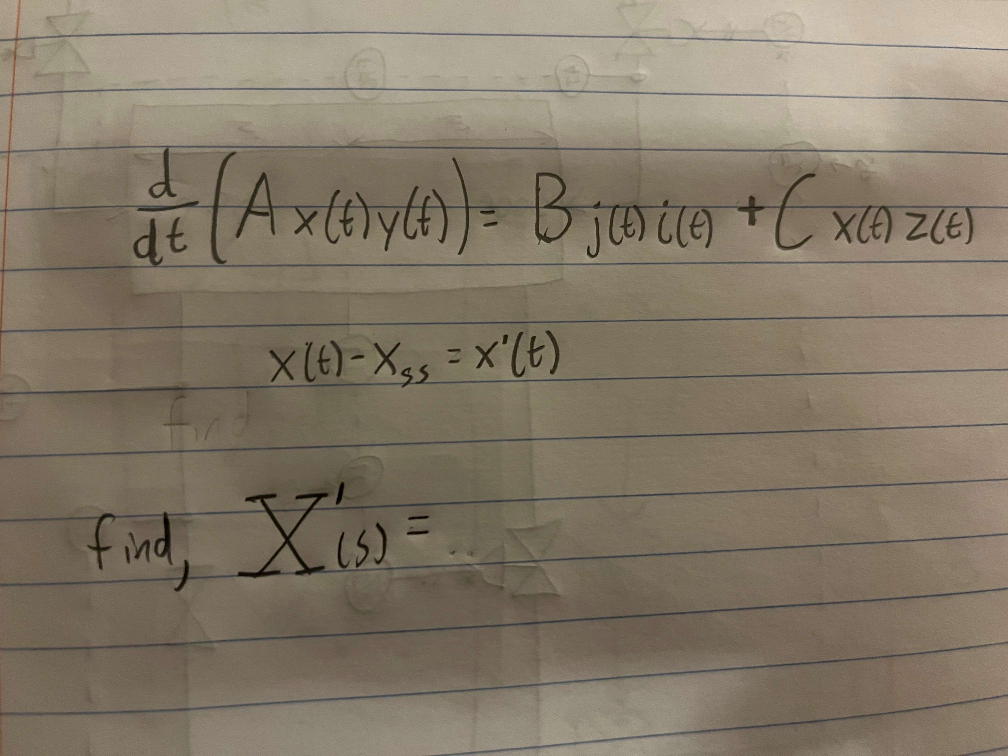 Need help with linearizing a non-linear system to get the transfer