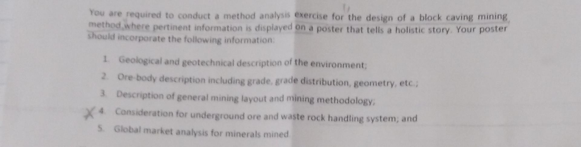 You are required to conduct a method analysis exercise for the