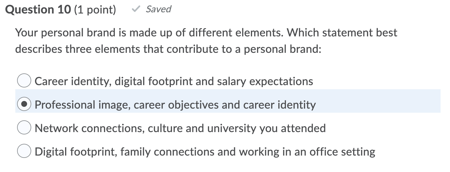 presented in MGMT1100: O Focuses on the skills and qualifications that have