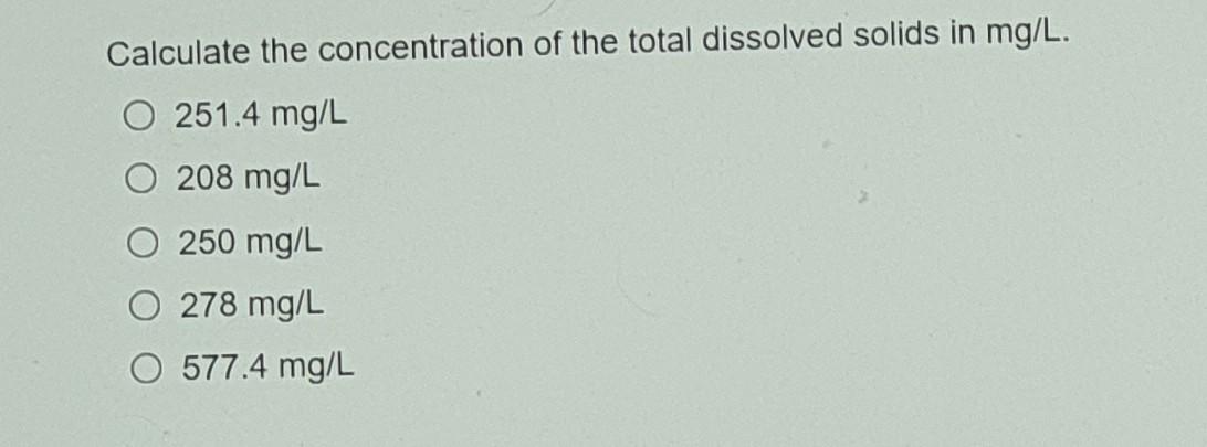 sample with the following ion concentrations. Assume no particulate form exists in