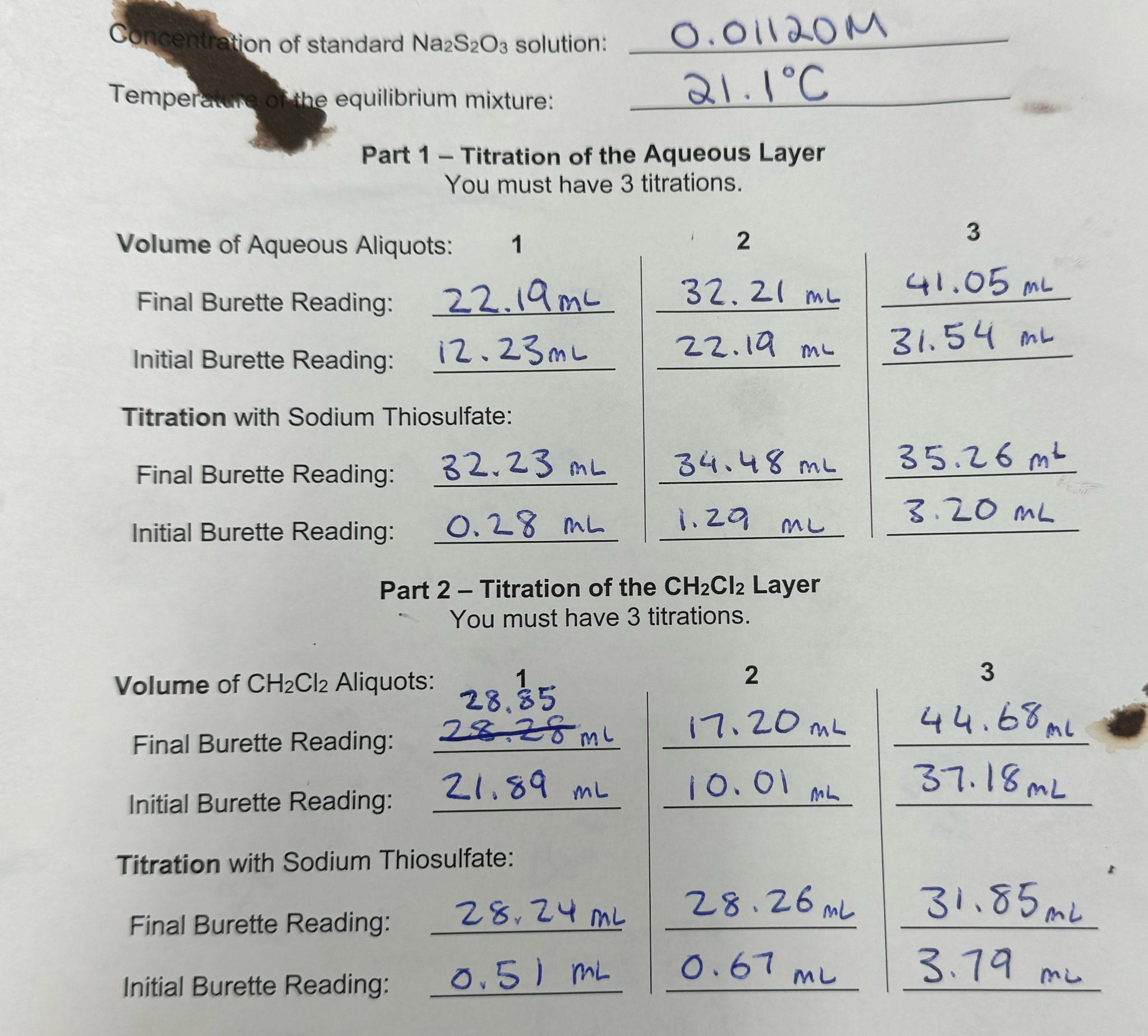  Question 17(1 point) Saved Using your own lab-obtained data, what was