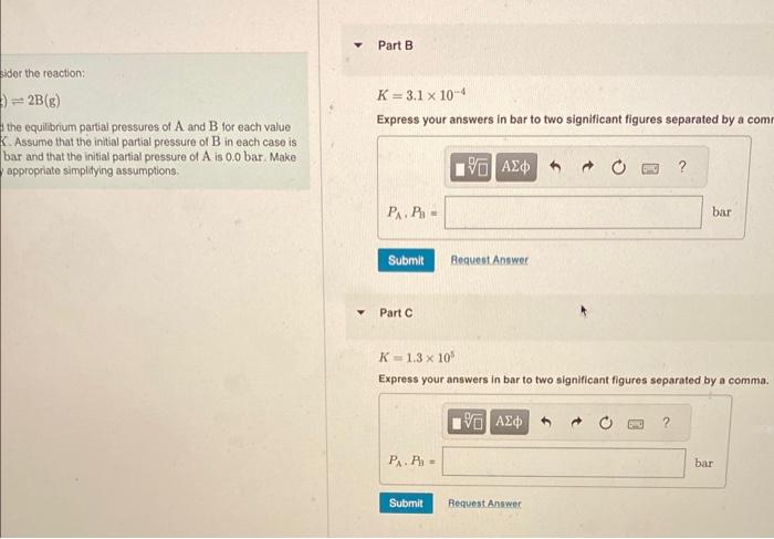 answers in bar to two significant figures separated by a comma Find