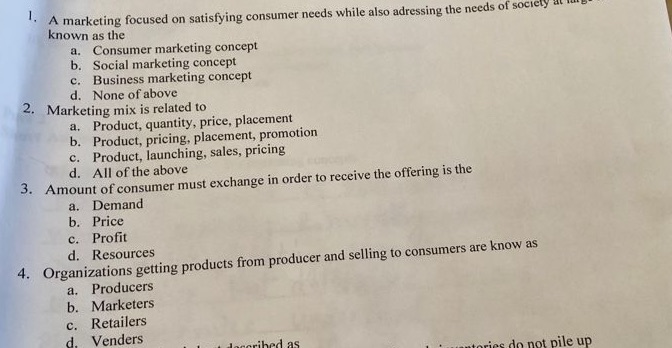 . A marketing focused on satisfying consumer needs while also adressing