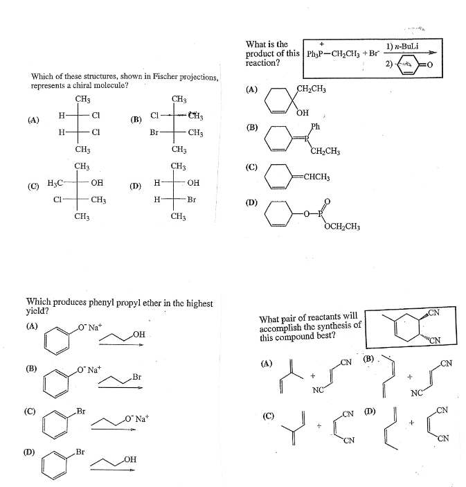 please help with all these Which of these structures, shown in Fischer
