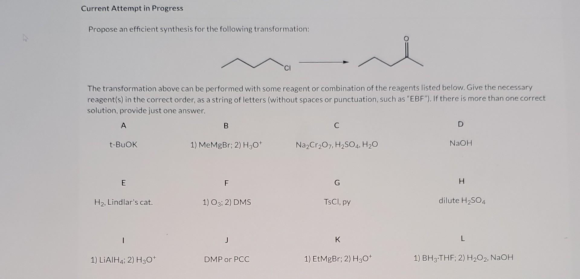  Current Attempt in Progress Propose an efficient synthesis for the following