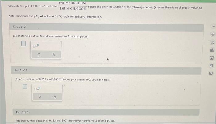  Note: Reference the pK Ka of acids at 25C table for