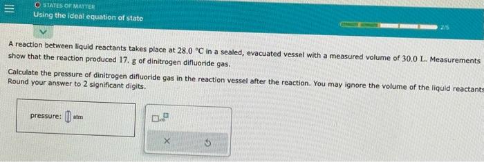  A reaction between liquid reactants takes place at 28.0C in a
