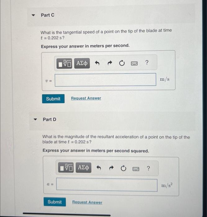 rotating about a fived inis with an inual angular volocity of 0.280rev/s.