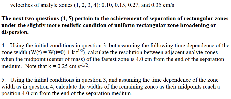 adjacent analyte zones as the leading edge of the fastest zone reaches