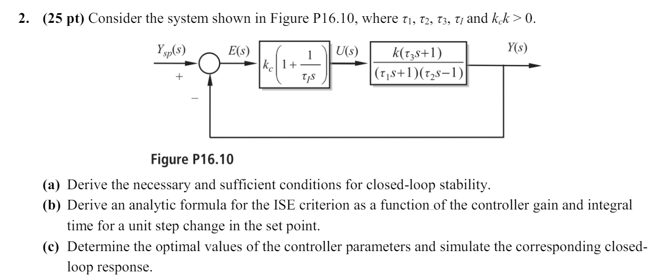  (25 pt) Consider the system shown in Figure P16.10, where 1,2,3,I