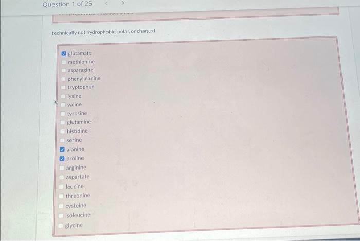 alanine histidine tyrosine. threonine phenylalanine isoleucine proline: tryptophan arginine asparagine leucine valine