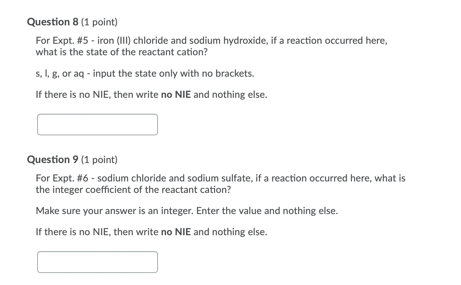 of the reactant cation? Make sure to have the formula correct, then