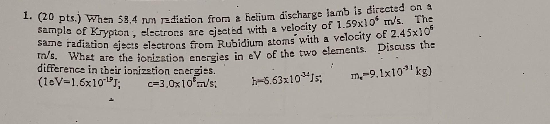  How can we solve this question? 1. ( 20 pts.) Fhen