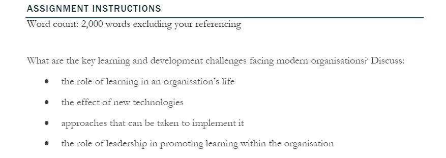  ASSIGNMENT INSTRUCTIONS Word count: 2,000 words excluding your referencing What are