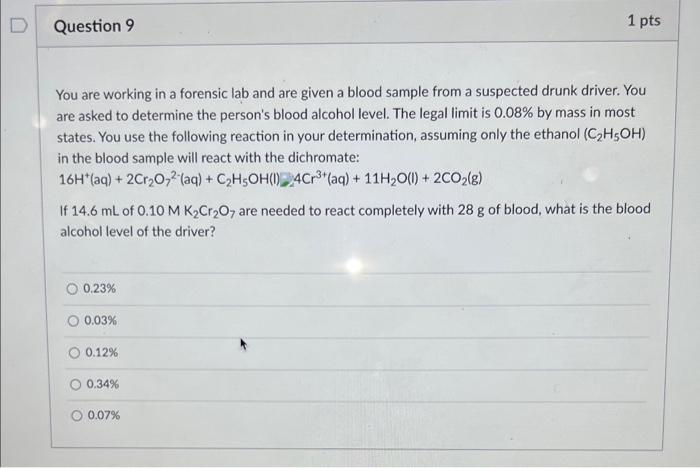  You are working in a forensic lab and are given a