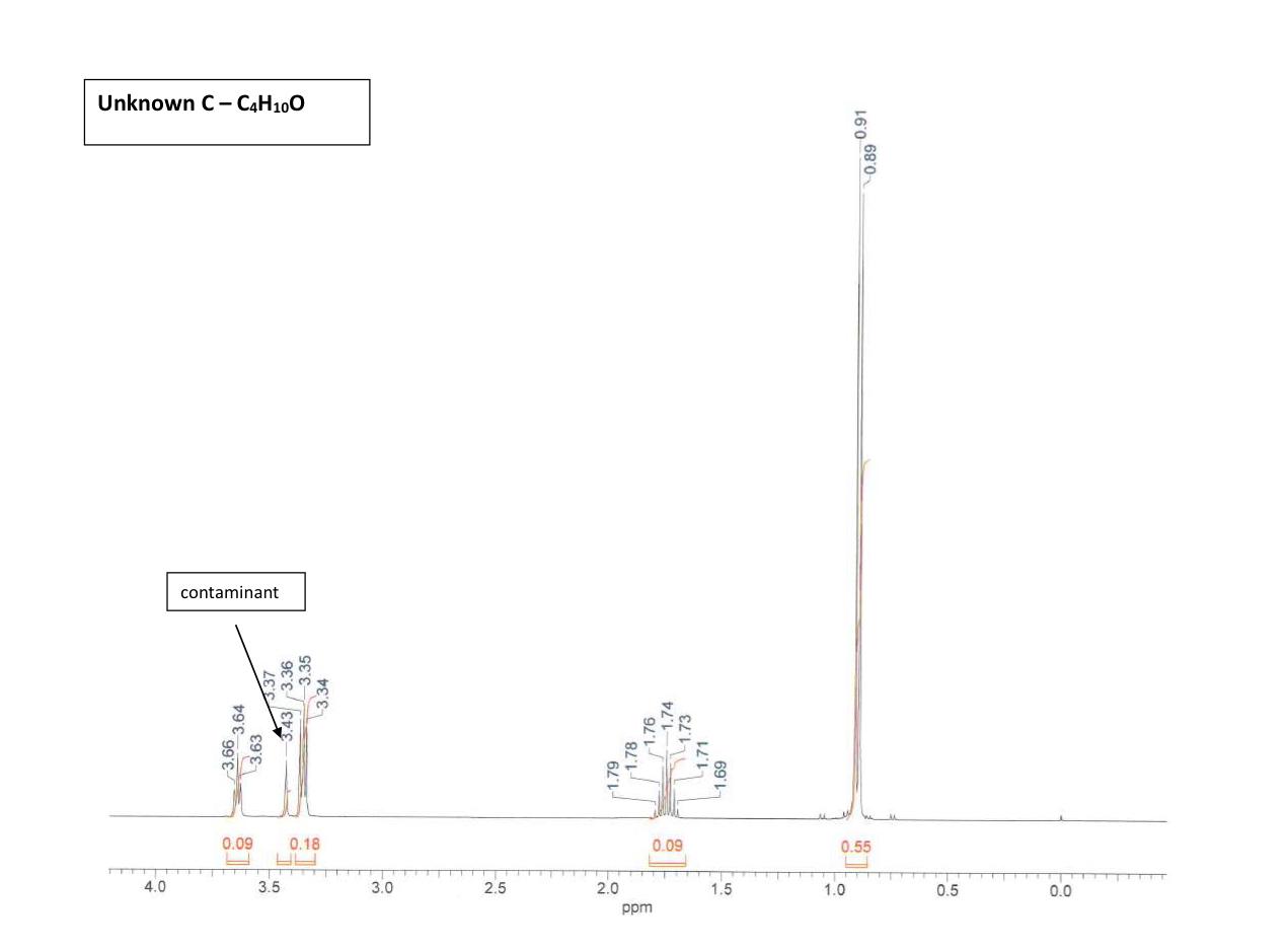  Unknown C-C4H10O. Use the spectrum to draw the correct compound please.