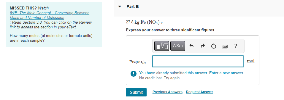 and Number of Molecules Read Section 3.8. You can click on the