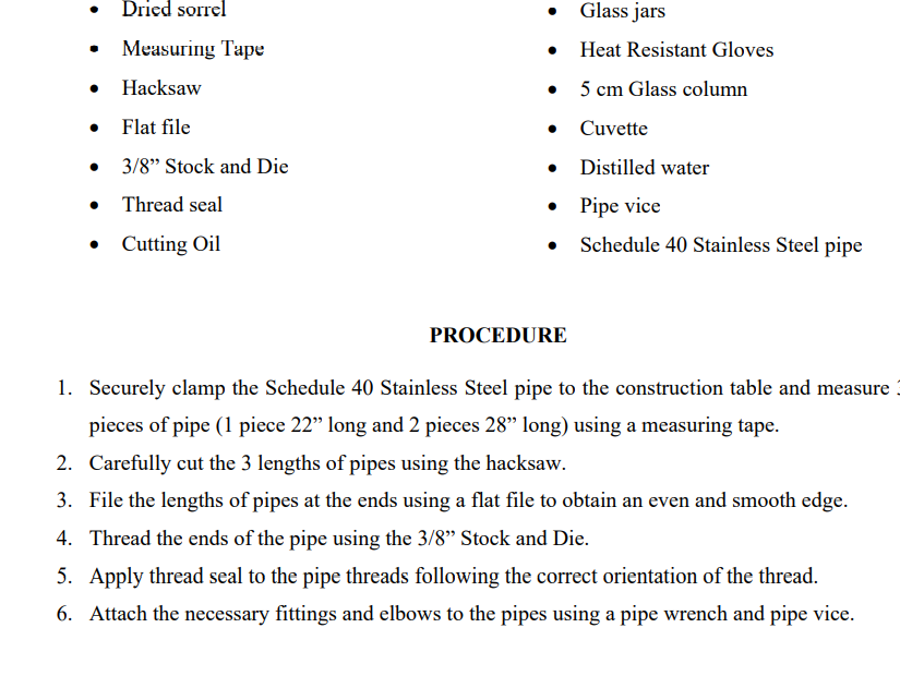 pipes to obtain an even and smoothed edge? b. Why are the