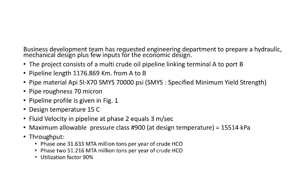  . . . Business development team has requested engineering department to