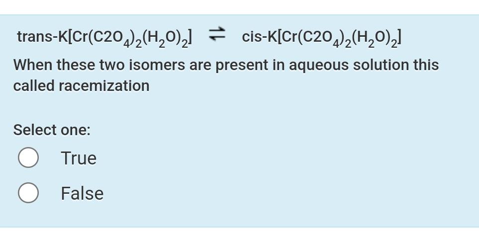  When these two isomers are present in aqueous solution this called