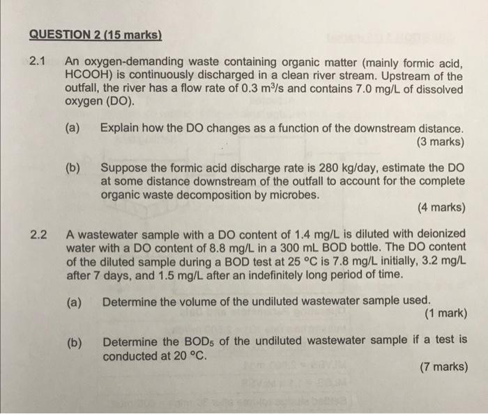 How do I do the whole question 2? QUESTION 2 (15 marks)