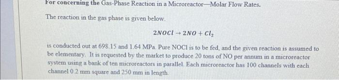write a MATHLAB code for this For concerning the Gas-Phase Reaction in