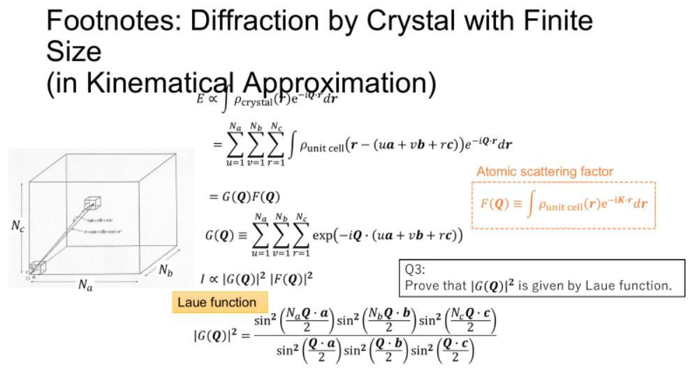  Footnotes: Diffraction by Crystal with Finite Size (in Kinematical Approximation) NaN