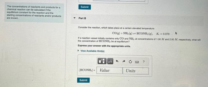 for a chemical reaction can be caloulated if the equibibum constant tor