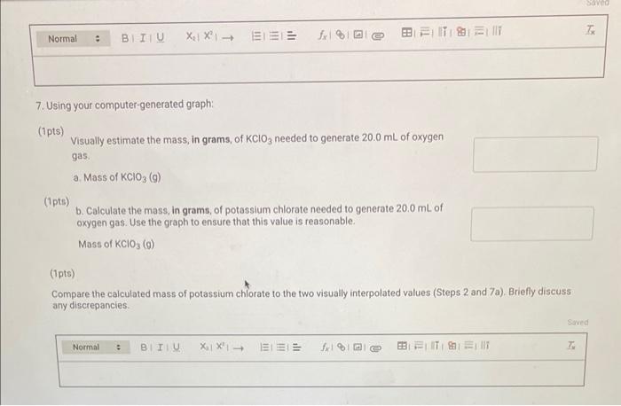 you expect the volume of oxygen gas generated to be related to