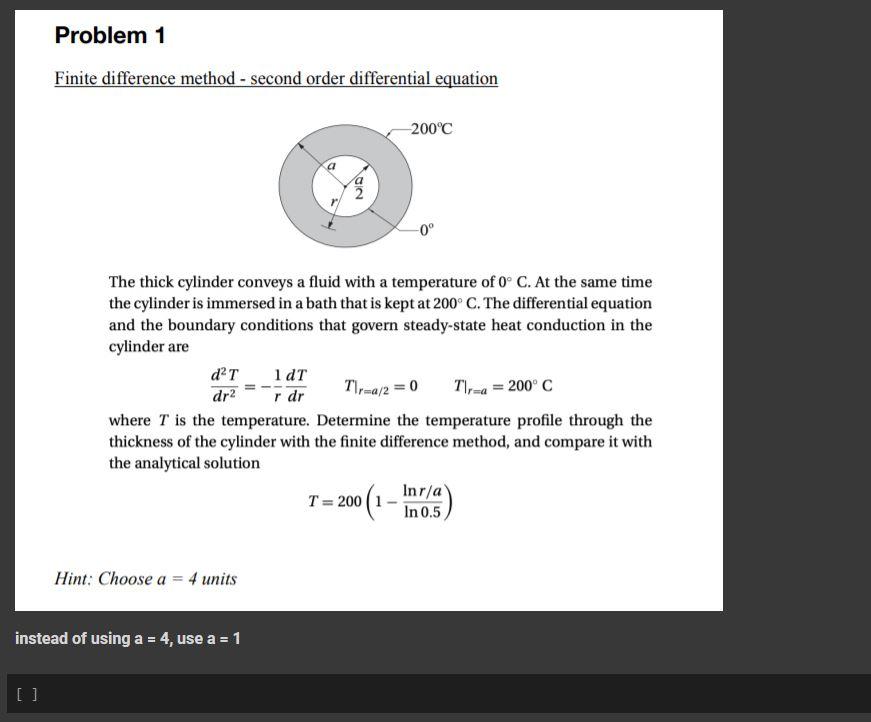 SOLVE USING PYTHON. Problem 1 Finite difference method - second order differential