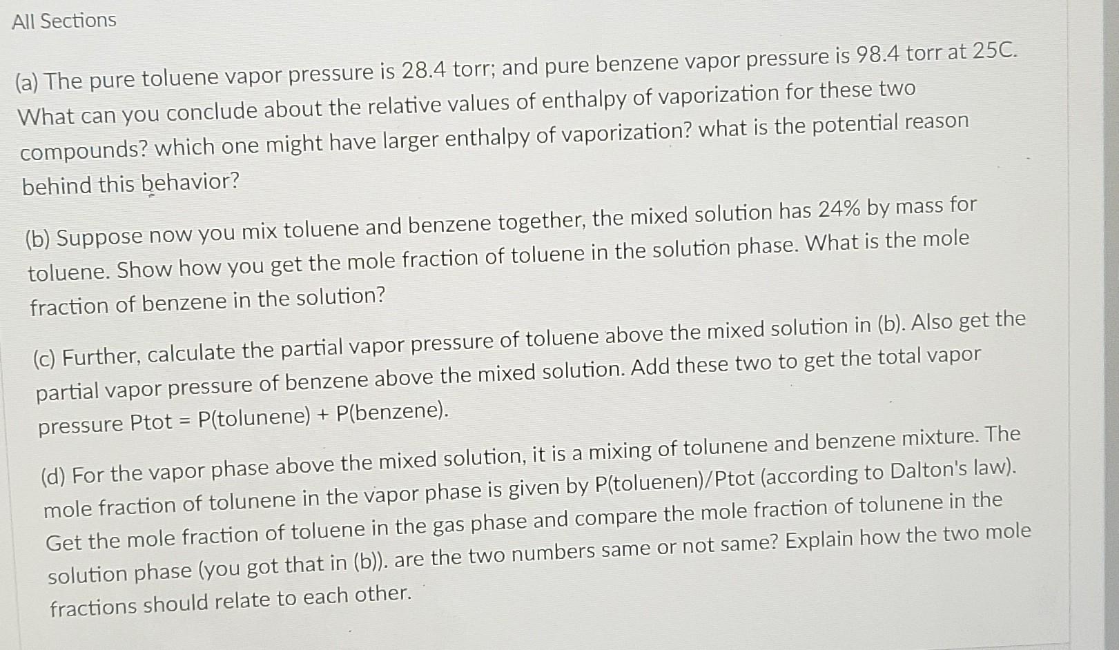 please help find answers a -d All Sections (a) The pure