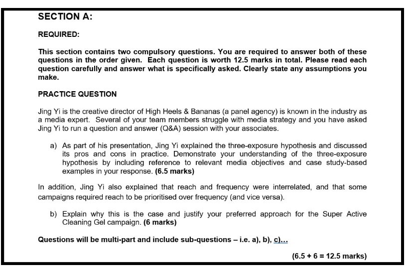  SECTION A: REQUIRED: This section contains two compulsory questions. You are