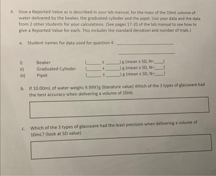 1). 4. Give a Reported Value as is described in your lab