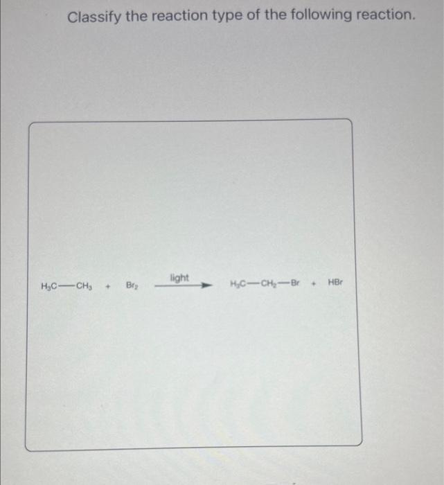 type of the following reaction. Provide the correct systematic name for the