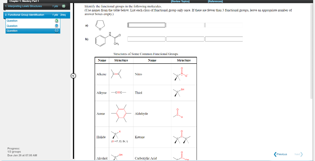  Chapter 1: Mastery Part 1 1. Interpreting Lewis Structures 1 pts
