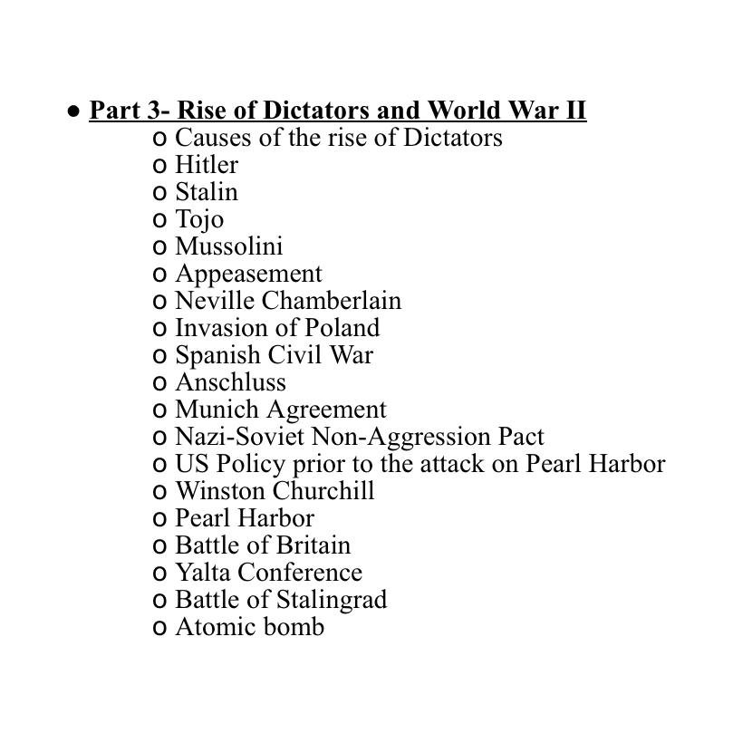  Write down note on below points Rise of Dictators and World
