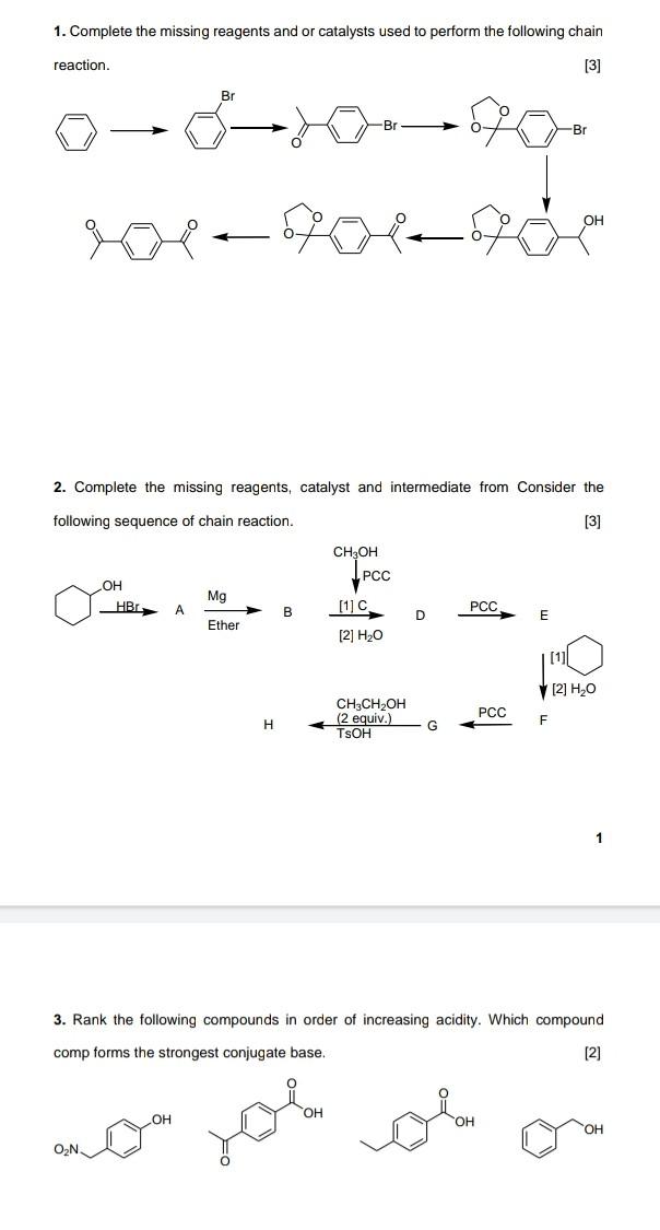  help with questions 1 and 3 please 1. Complete the missing