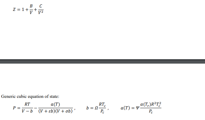 respectively. Using the virial equation of state, determine the compressibility factor of