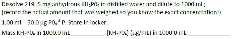how can you do the following: a) b) Dissolve 219.5 mg anhydrous
