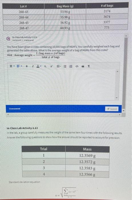  In-Class Lab Activity 2.12b You have been given a crate containing