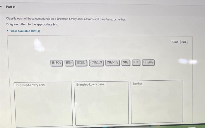 an Arrhenius acid, an Arrhenius base, or neither. Drag each item to