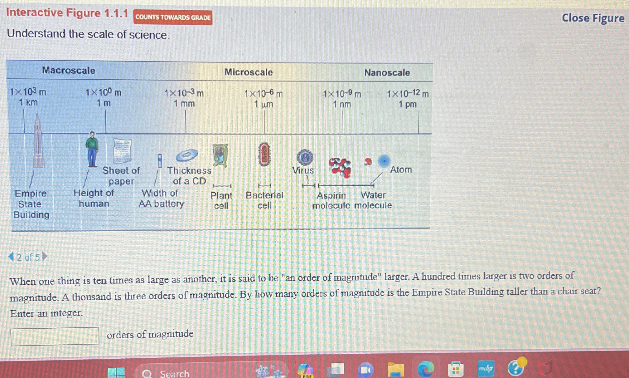  Interactive Figure 1.1.1 COUNTS TOWARDS GRADE Close Figure Understand the scale