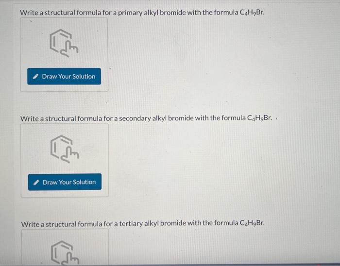  Give clear drawings plz Write a structural formula for a primary