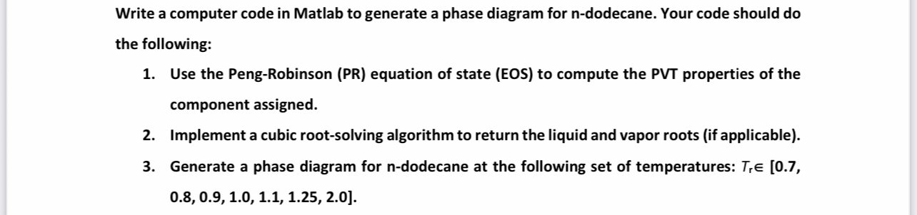  Write a computer code in Matlab to generate a phase diagram