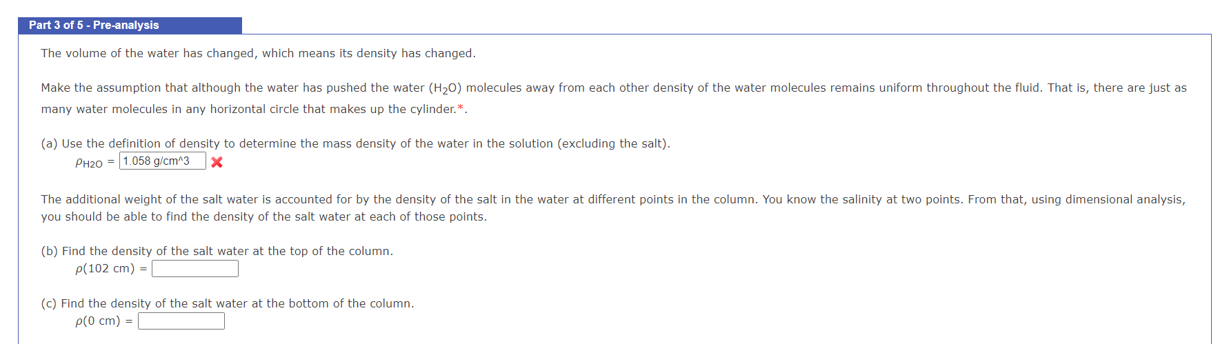 heavier with a greater salinity, but it also increases the volume of