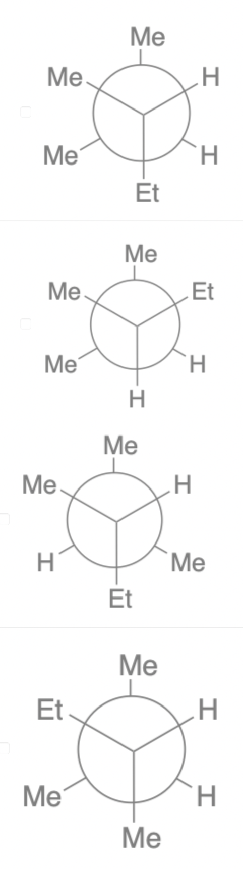 projection for the following molecule (as drawn below assuming no rotation) when