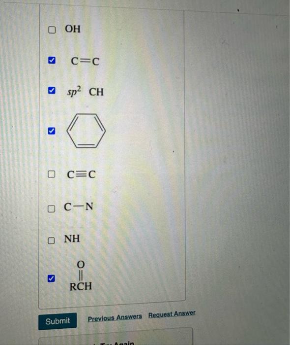 18001400cm1 Check all that apply. C=O sp3CH sp CH CN C O
